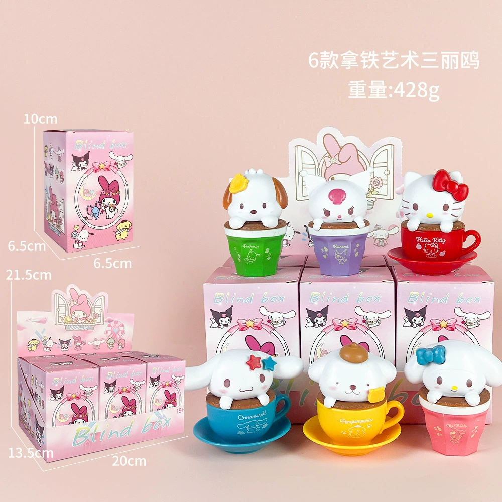 Sanrio Слепой предсказания партии Kuromi Melati Wolberry Killer Anime Doll Model Play Tide Play