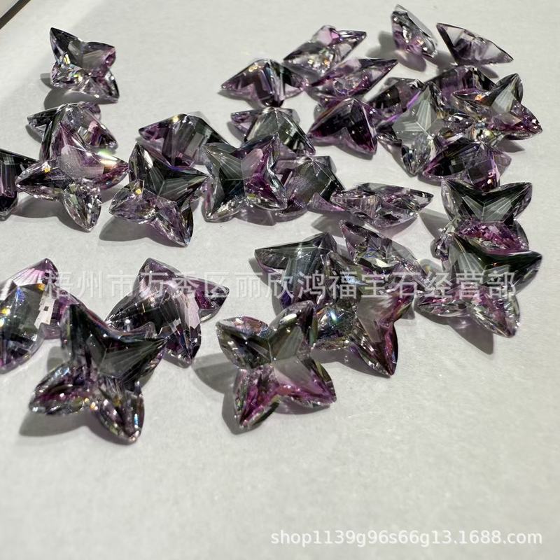 Direct Supply from the Manufacturer: Cubic Zirconia Four-Petal Pointed Plum Blossom, Wholesale Four-Leaf Clover, Xiaohongshu African Heart Diamond