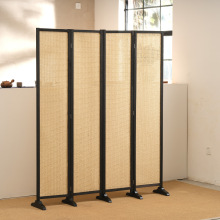 中式实木纸藤屏风隔断客厅酒店玄关可折叠饭厅背景移动租房隔断墙
