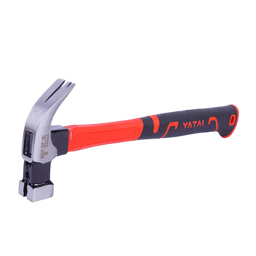 Angle Hammer with Molded Handle, Rounded Head, Textured Face, Double Nail Slot Pulling Hammer, Household Woodworking Square Handle Plastic Hammer, Wholesale
