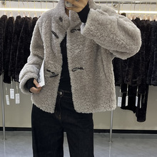 韩系立领皮毛一体环保皮草女慵懒风中长款洋气羊羔毛加厚保暖外套