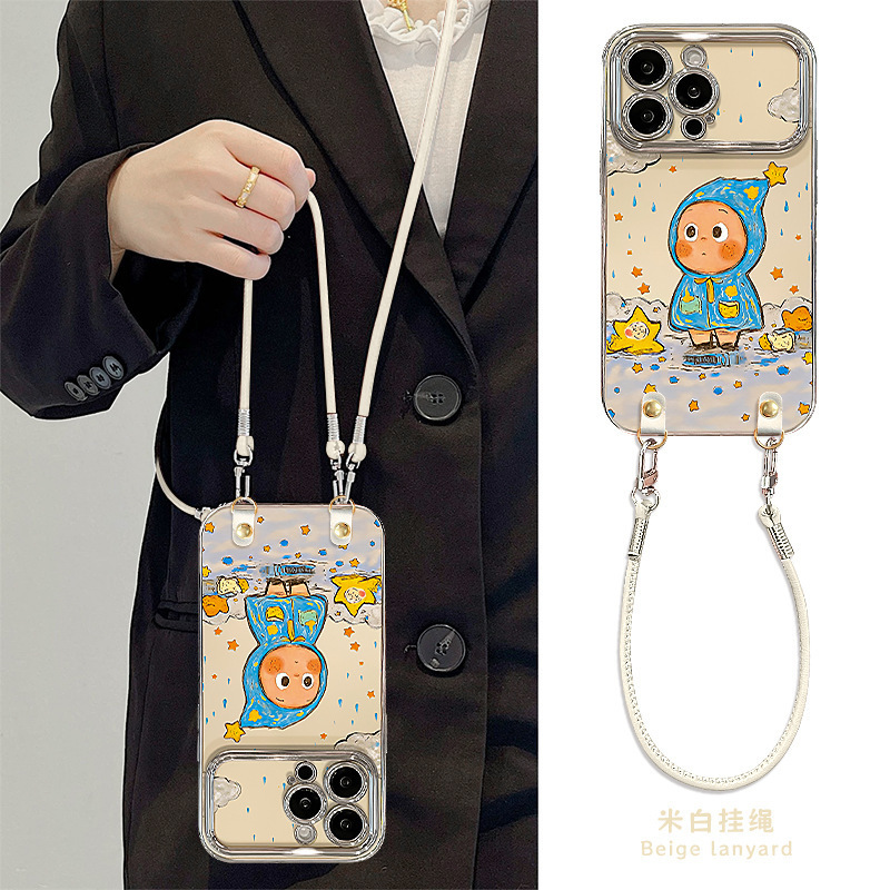 Raincoat Star Man Lanyard Suitable for Apple 17 Mobile Phone Case Iphone15 Cute Cartoon 16Promax Soft Silicone Raincoat Star Man Lanyard Suitable for Apple 17 Mobile Phone Case Iphone15 Cute Cartoon 16Promax Soft Silicone