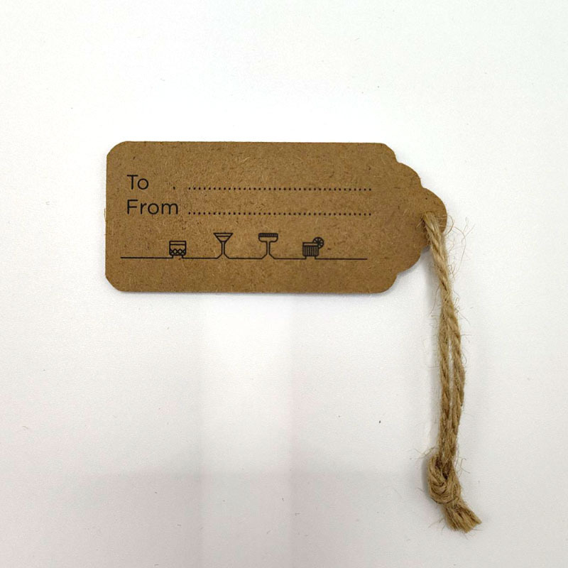 牛皮纸卡头卡背吊牌定制 服装标签烫金压纹镂空工艺 牛皮纸卡纸