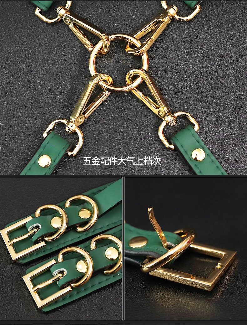 SM Faux Leather Bondage Kit with Hand and Foot Cuffs and Mouth Ball — detail image 26