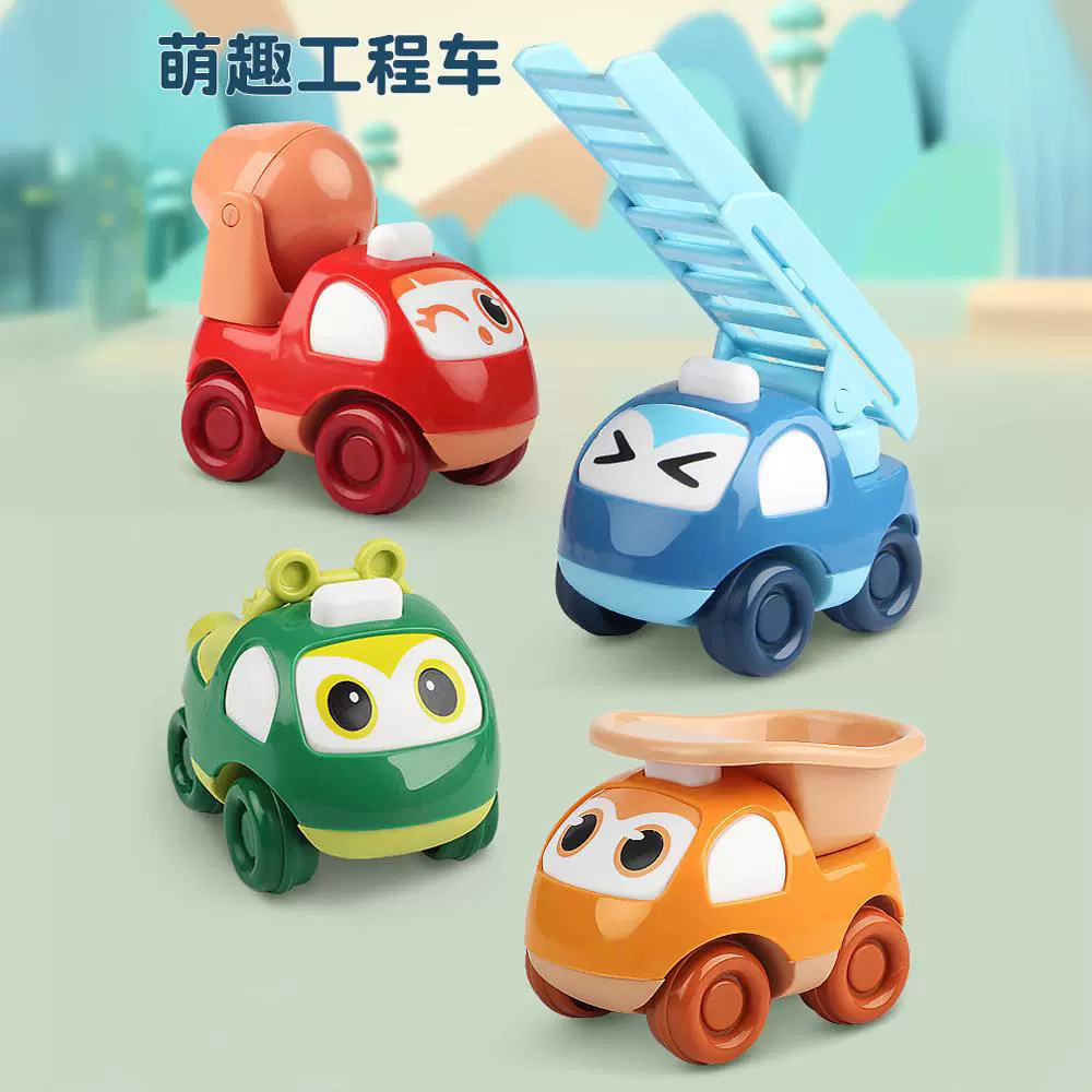 Мультяшный строительный автомобиль игрушка мальчик инерция мини-автомобильная сеть красная детская игрушка киоск оптом трепетание