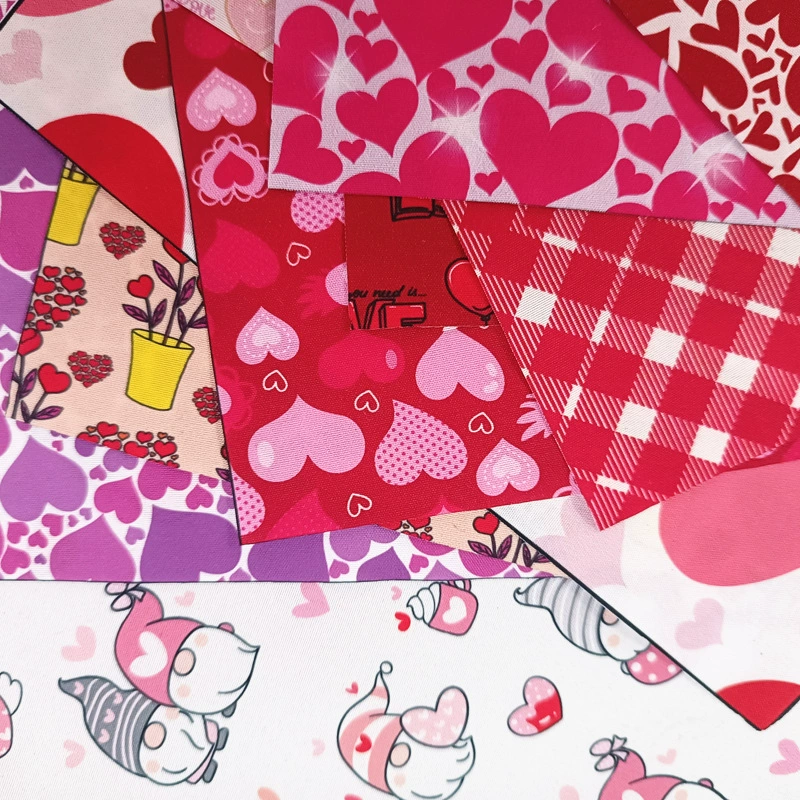 Amazon Valentine's Day Handmade cloth head cloth group DIY patchwork love plaid letter digital printing fabric