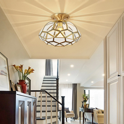 Cross border All copper Simplicity Light extravagance Aisle Corridor light Petal originality Ceiling Entrance register and obtain a residence permit Foyer lights Export Handle