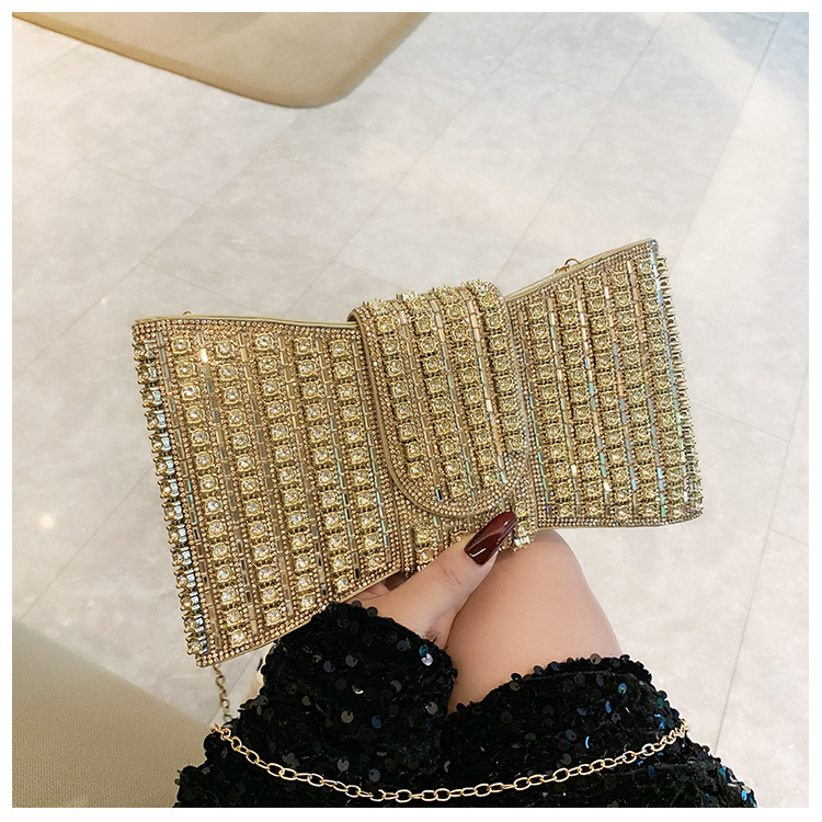 New cross-border European and American retro high-end clutch bag, full diamond single-shoulder crossbody ladies' bag, small bag, socialite dinner bag undefined