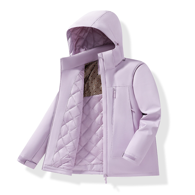All-in-one windbreaker cotton jacket for autumn and winter, with ultra-soft lining, windproof, thickened, warm, waterproof, and customizable with logo, suitable for workwear