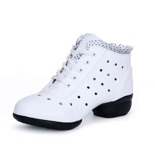 Dance Shoes for Women Adult 2025 Summer New Soft-Soled Cut Out Sailor Dance Shoes Mid-Heeled Square Dance Shoes
