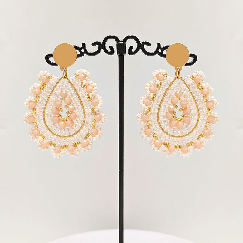 Holiday Occasion 1 Pair Vacation Simple Style Water Droplets Seed Bead Drop Earrings