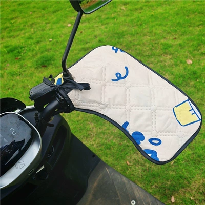 Motorcycle Handle Cover — for electric vehicle sun protection - one-size-fits-all-cartoon-off-white-small-opening-waterproof-fabricbreathable