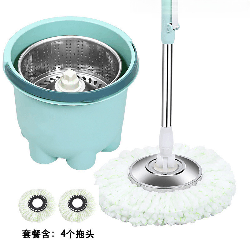 Rotating Mop Handle Universal Hands-Free Mop for Home Use, One-Step Cleaning Lazy Mop with Automatic Wringing Mop Bucket