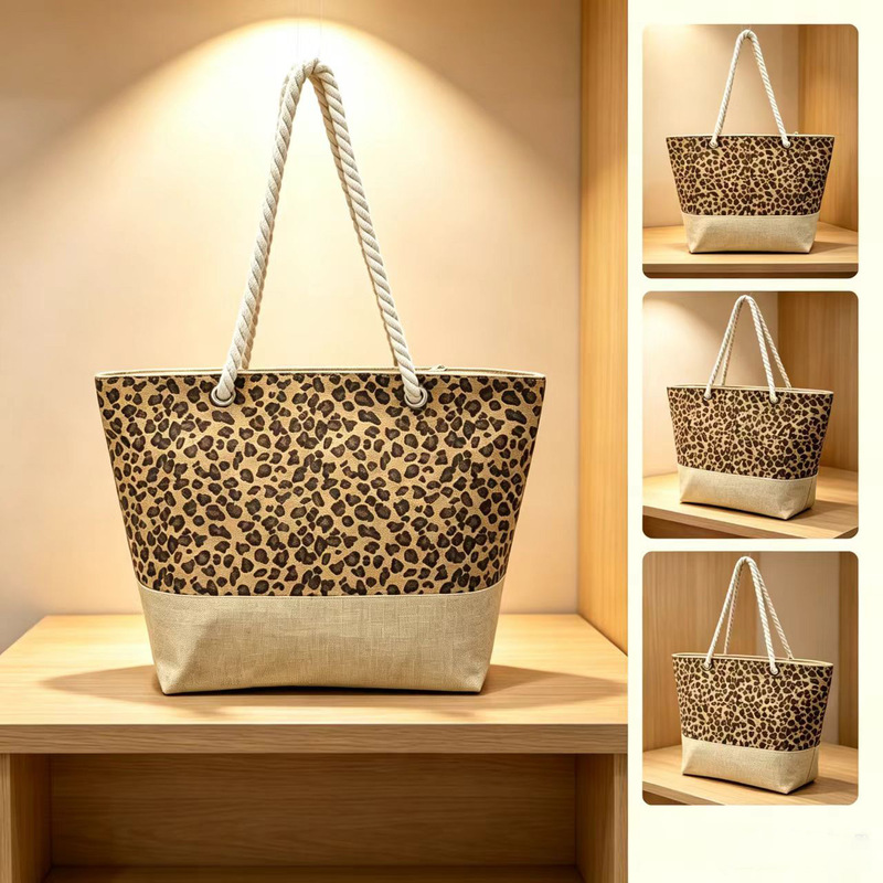 Factory Direct Supply of Scottish Paisley Pattern Canvas Tote Bags, Large Capacity Beach Bags, Customizable with Printed Logo
