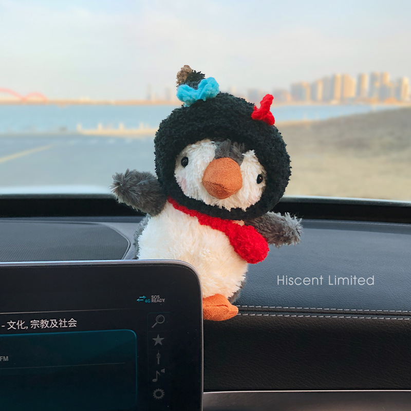 Lindo pingüino decoración de la pantalla del coche decoración del coche decoración del coche muñeca de peluche muñeca niña regalo de novia