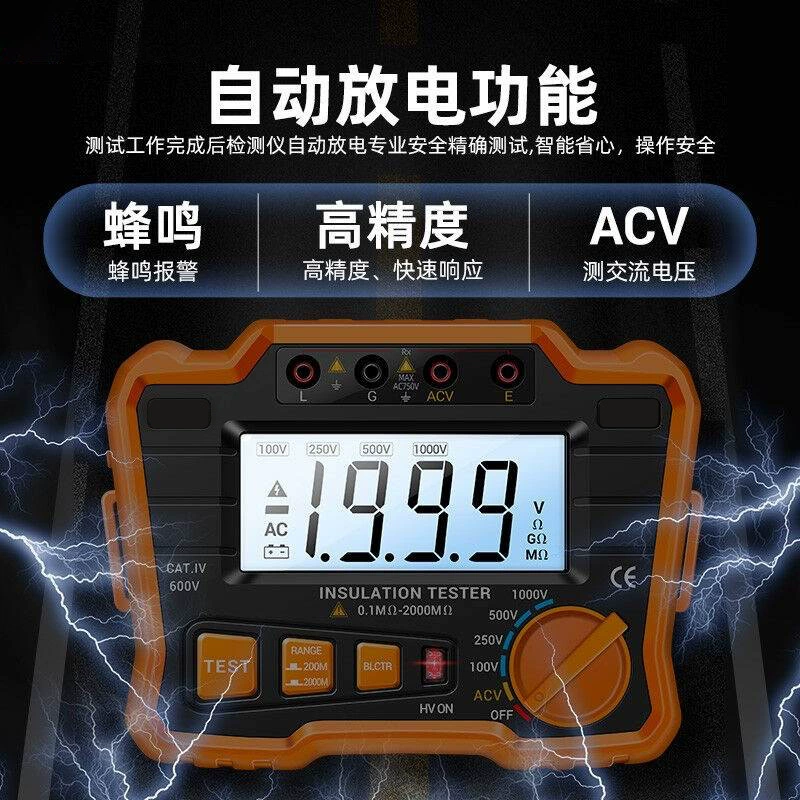 Подсветка Электроника Изоляция Мегаметр высокого сопротивления высокого напряжения Изоляция Тестер сопротивления