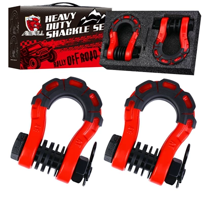 Factory direct cross-border hot off-road car trailer coupler large 3/4 bow shackle 8 tons modified car accessories (Other Car Modifications) - red-34-8t-box