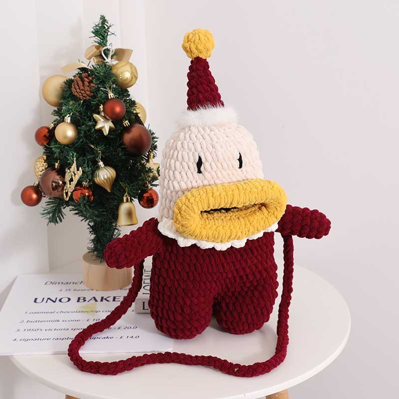 手工diy编织材料包钩针圣诞大嘴包毛线自制创意女朋友圣诞节礼物