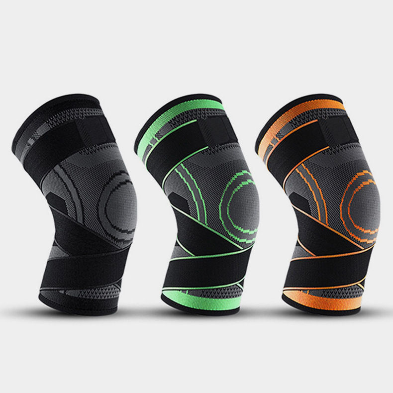 Rodillera deportiva elástica con vendaje de compresión, ideal para baloncesto, ciclismo y entrenamiento