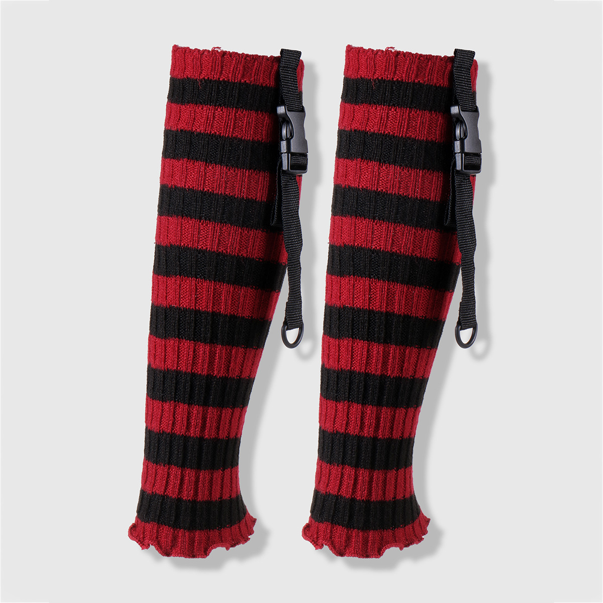 빨간색 줄무늬 다리 커버 1쌍