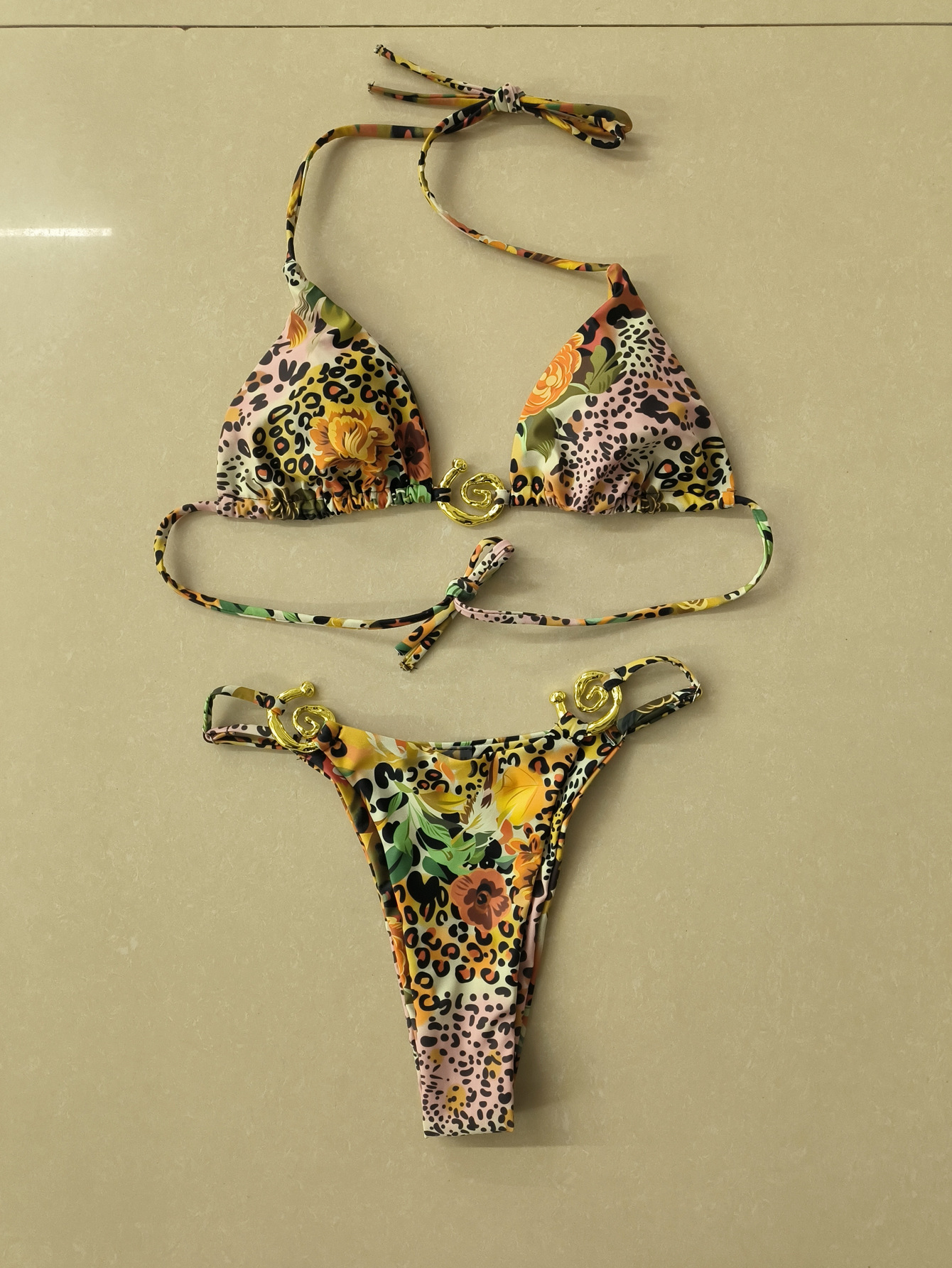 Snyggt tie-dye bikini-set för damer hög midja strandmode_voghion.com