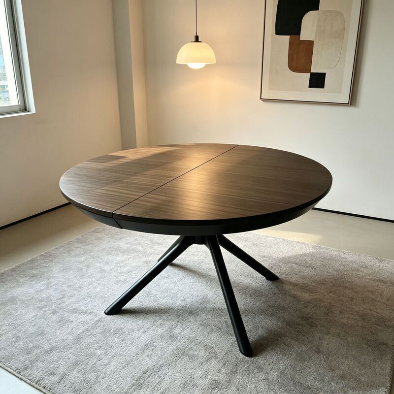 Multifunctional Retractable Dining Table, Solid Wood Round Table, Modern and Simple, Dual-Purpose for Home Use, Foldable Dining Table Multifunctional Retractable Dining Table, Solid Wood Round Table, Modern and Simple, Dual-Purpose for Home Use, Foldable Dining Table