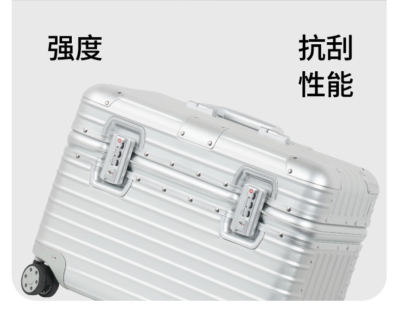 Vollständig Aluminium-Magnesium-Legierung Flip-Top Trolley-Koffer Laptop-Tasche Fotografie-Koffer für kleine Unternehmen Pilotentasche 18 Zoll