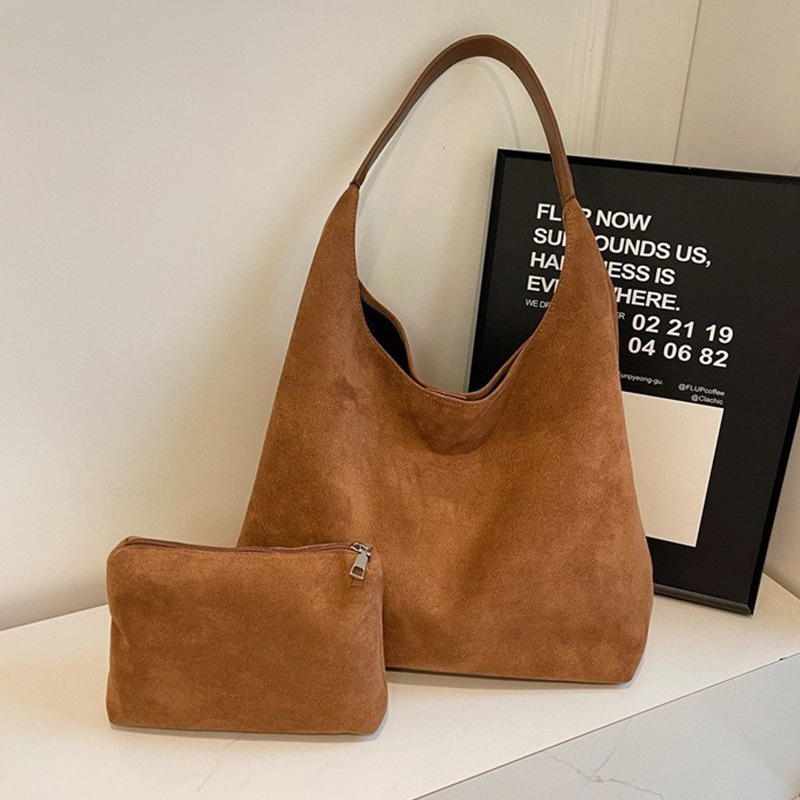 Maillard Tote Bag Women 2024 New Large Capacity Commuter Bag Summer High end Frosted Retro Shoulder Bag_voghion.com