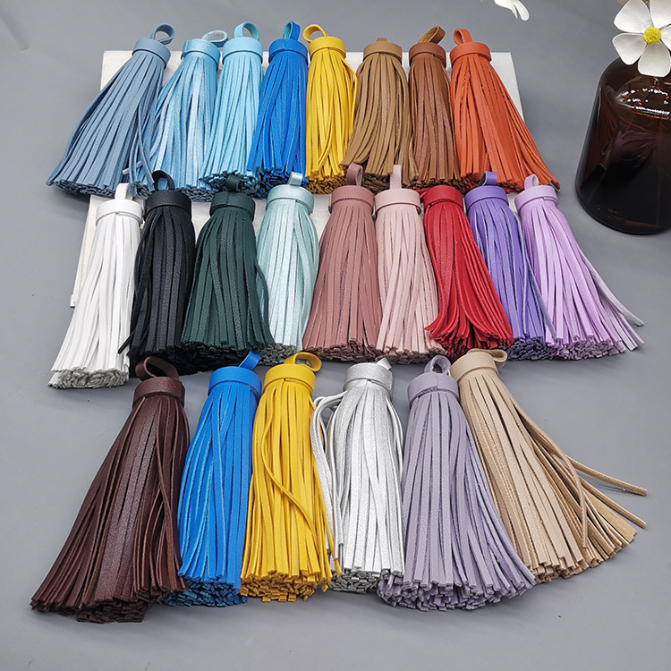 Jewelry accessories 10CM leather tassel tassel pendant keychain tassel accessories PU silk scarf tassel accessories