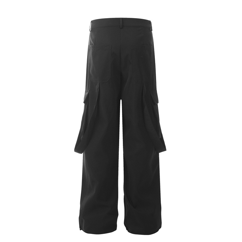 Pantaloni cargo da uomo High Street Pantaloni casual tinta unita Marchio di moda giovanile Design da strada Pantaloni cargo paracadute tutto-fiammifero_voghion.com
