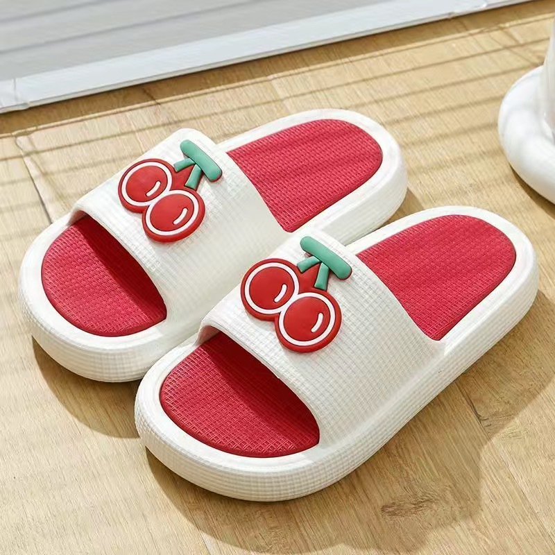Women's Casual Multicolor Strawberry Round Toe Slides Slippers display picture 5