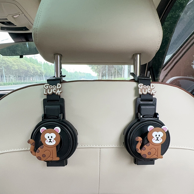 Car cup holder/beverage holder: FAW Hook Multifunctional 2-in-1 - cup-holderhook-2-in-1-black-monkey-2-pieces