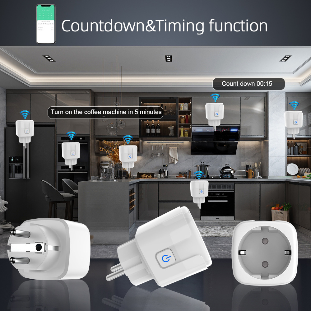 Graffiti Bluetooth mesh pasarela toma WiFi inteligente enchufe estándar europeo control remoto temporización voz inteligente