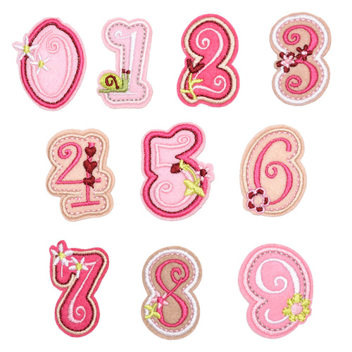 Manufacturer supplies 26 English alphabet cloth patches, 0-9 number cartoon cloth patches, clothing patches and embroidery wholesale