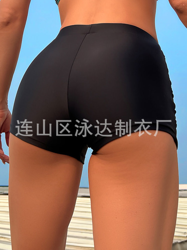 Athletic Shorts Sexy High-Waisted Straight Leg Pants Comfortable Breathable European and American Foreign Trade Amazon Cross-Border Export Women's Swim Pants