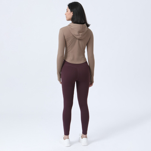 Winter and Spring New Warm Fleece Yoga Pants Zipper Sports Top Women Slimming Long Sleeve Fitness Suit