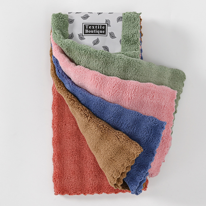 5 toallas de coral 30 * 30 toallas de cocina toallas de leopardo suave absorción de agua toallas de té transfronterizas
