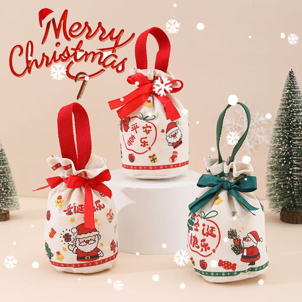 平安果圣诞平安夜苹果袋手提帆布袋圣诞节礼物袋礼品袋礼物袋
