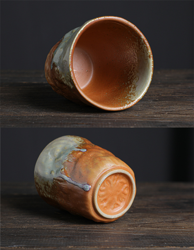 Japanese Style Ceramic Tea Bowl Coarse Pottery Retro Master Cup_voghion.com