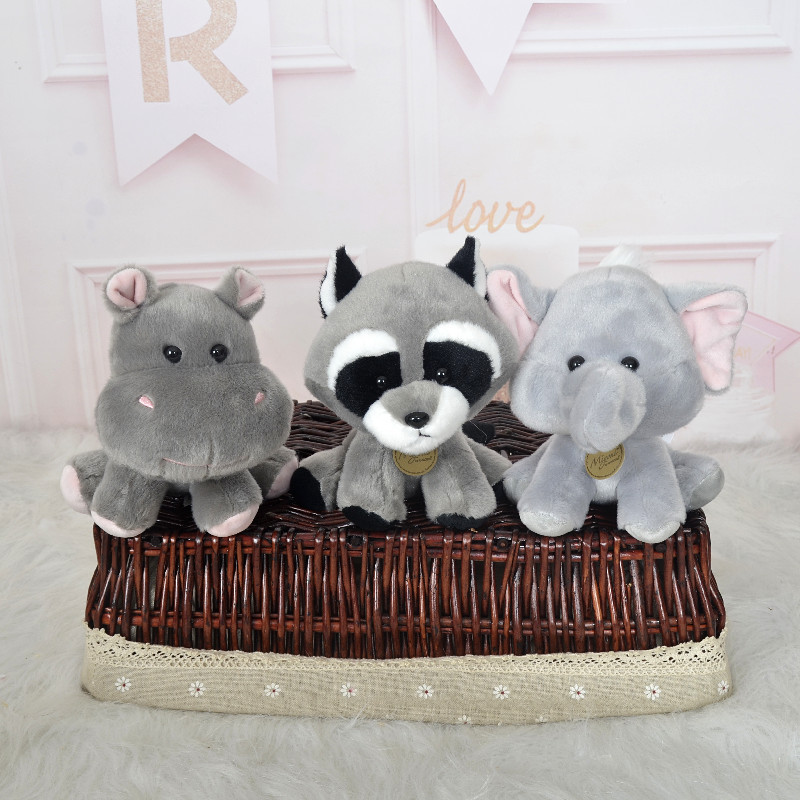 Simulación animal sacudiendo la cabeza muñeca Tigre elefante hipopótamo Husky cerdo coche de juguete felpa muñeca al por mayor