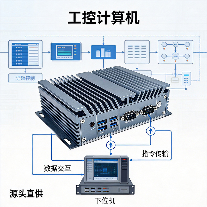 迷你主机工控电脑工业台式电脑微型嵌入式便携式双网口双串口主机