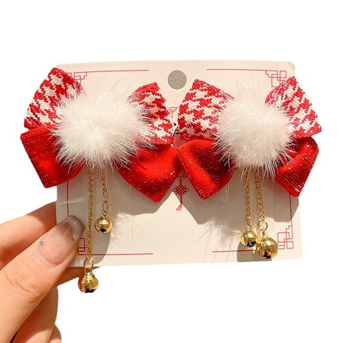 New Year Children's Ancient Style Hair Accessories for Girls, Hanfu Festival Chinese Style Butterfly Pair Clips, Baby Snake Year Hair Pin