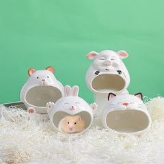 Hamster ceramic nest cooling nest bedroom sleeping nest sleeping house pet nest golden bear big mouth cartoon animal ceramic nest