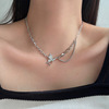 Cute necklace, zirconium, sweater, brand chain for key bag , light luxury style