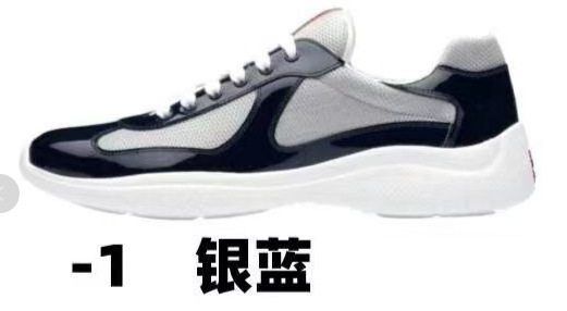 Prada America's Cup Patent Leather Technical Fabric Low Sneakers Royal Blue Silver