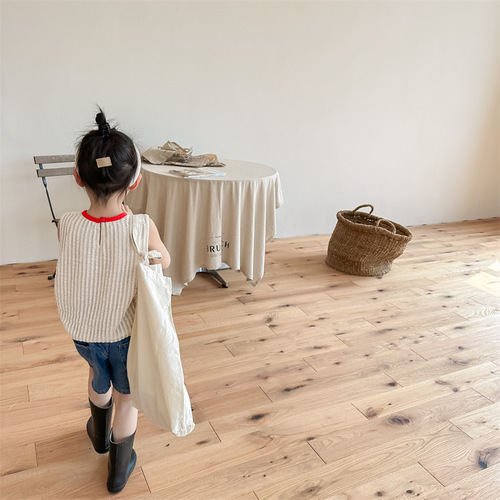 2024 Children's Clothing Summer New Products Girls Summer Clothes Korean Style Plaid Sleeveless Shirt Summer Shirt 123226