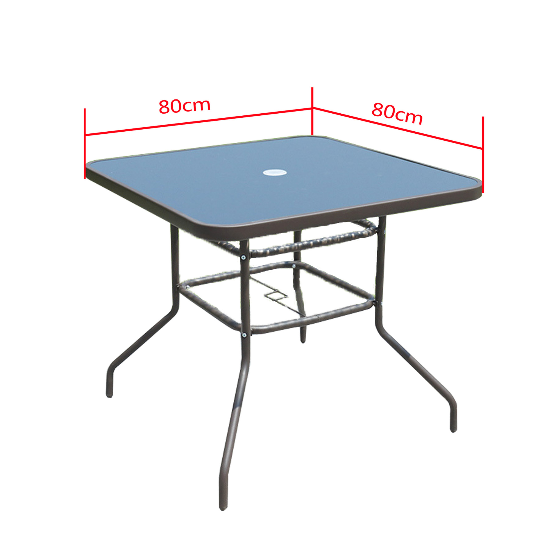 Mesa cuadrada de onda negra de 80cm