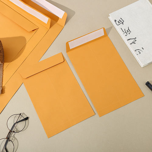 Golden Brown Cowhide Envelopes Wholesale, 90g, Golden Brown Kraft Paper, Self-Adhesive, Retro & Minimalist Design, Thickened Western-Style Envelope Bags
