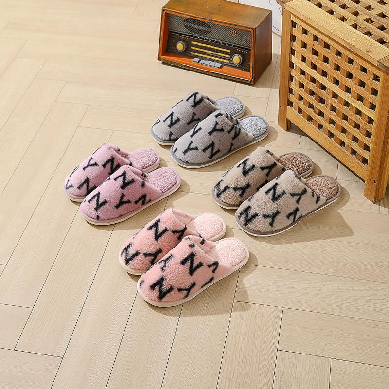 Теплые домашние тапочки унисекс на осень-зиму 2024, нескользящие плюшевые хлопковые тапочки для мужчин и женщин, оптом, на низком каблуке