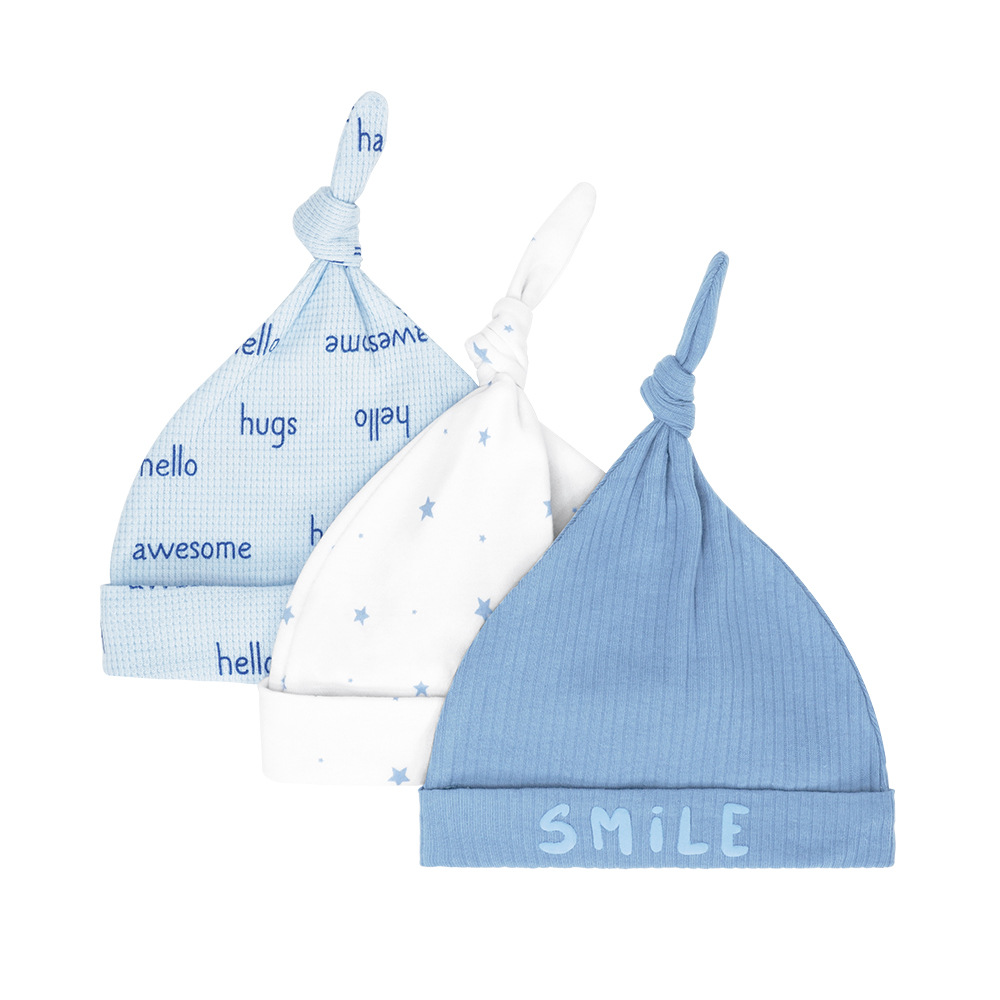 Gorros de algodón puro para recién nacidos, paquete de 3, 0-6 meses, gorro de protección para la fontanela del bebé, gorro Sunnozy para bebé